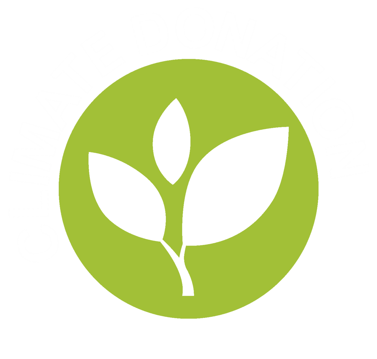 Das Logo von Sahel Vert: drei weiße Blätter auf einem grünen Kreis mit dem Schriftzug 'Climate Donation Sahel Vert'